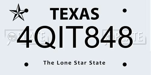 4QIT848 Texas License Plate