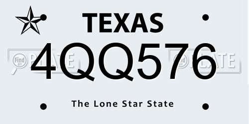 4QQ576 Texas License Plate