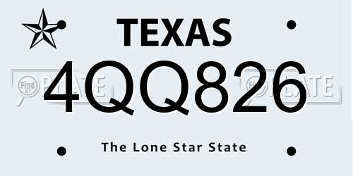 4QQ826 Texas License Plate