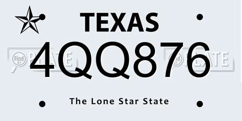 4QQ876 Texas License Plate