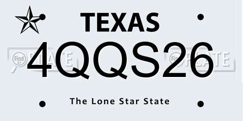 4QQS26 Texas License Plate