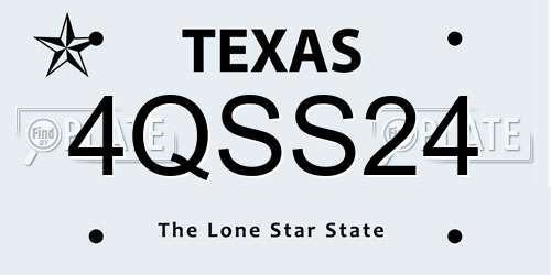 4QSS24 Texas License Plate