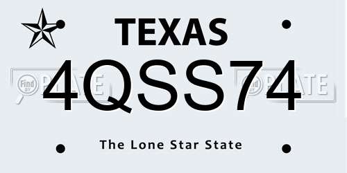 4QSS74 Texas License Plate