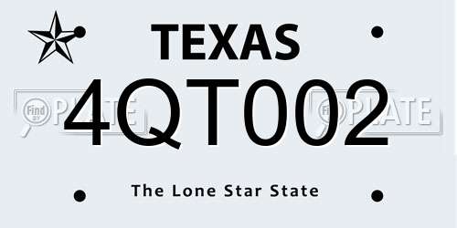 4QT002 Texas License Plate