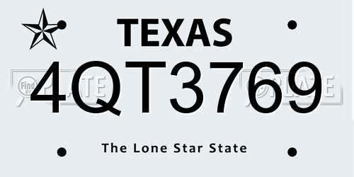 4QT3769 Texas License Plate