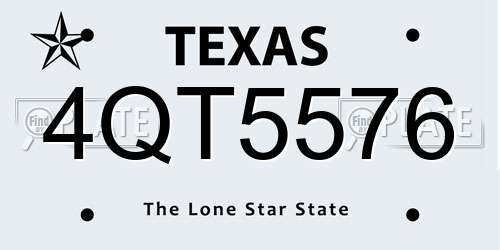 4QT5576 Texas License Plate
