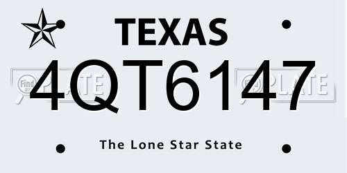 4QT6147 Texas License Plate