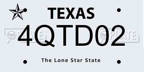 4QTD02 Texas License Plate