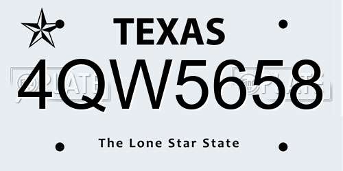 4QW5658 Texas License Plate