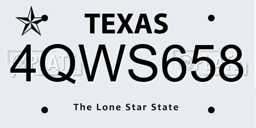 4QWS658 Texas License Plate