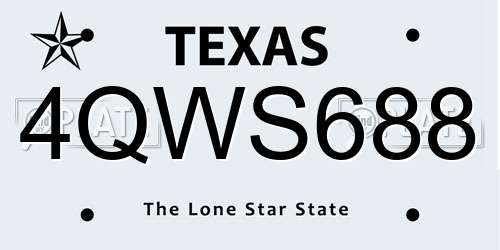 4QWS688 Texas License Plate