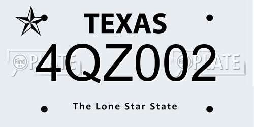 4QZ002 Texas License Plate