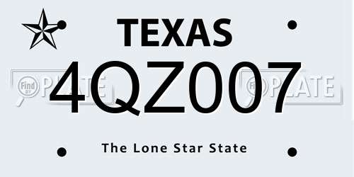 4QZ007 Texas License Plate
