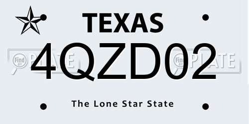 4QZD02 Texas License Plate