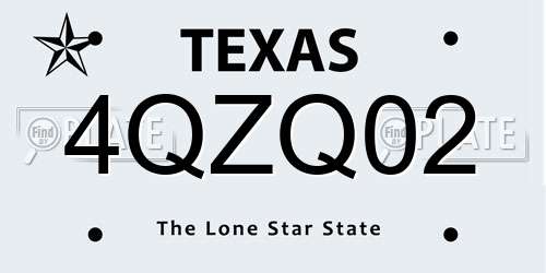 4QZQ02 Texas License Plate