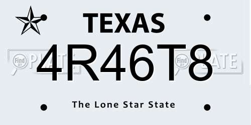 4R46T8 Texas License Plate