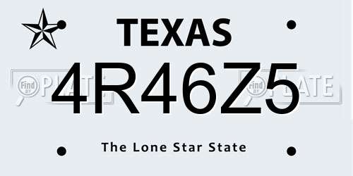 4R46Z5 Texas License Plate