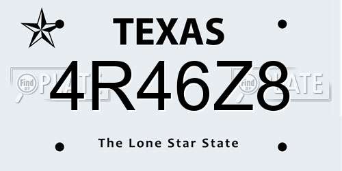 4R46Z8 Texas License Plate