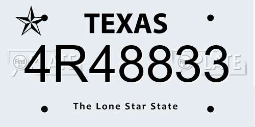 4R48833 Texas License Plate