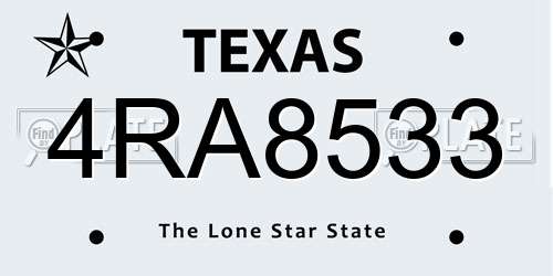 4RA8533 Texas License Plate
