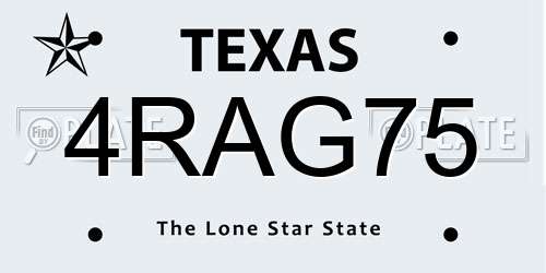 4RAG75 Texas License Plate