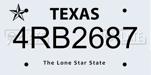 4RB2687 Texas License Plate