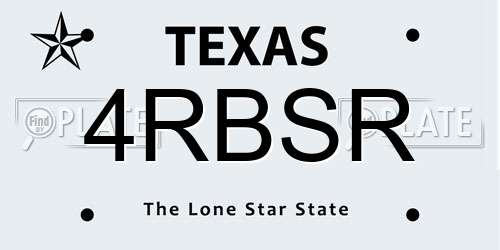 4RBSR Texas License Plate
