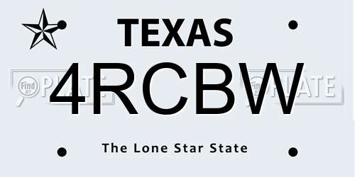 4RCBW Texas License Plate