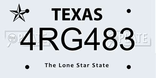 4RG483 Texas License Plate