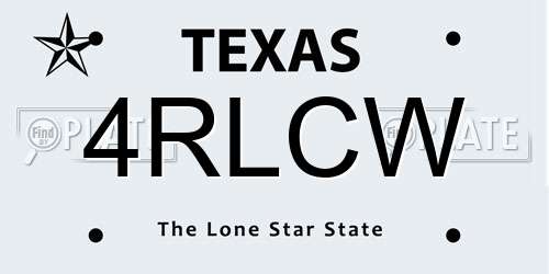 4RLCW Texas License Plate