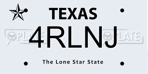 4RLNJ Texas License Plate