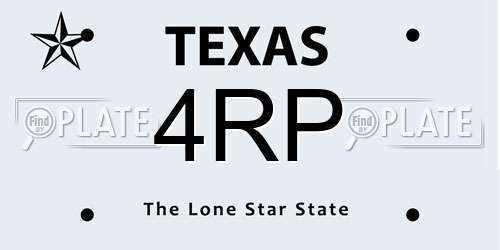 4RP Texas License Plate