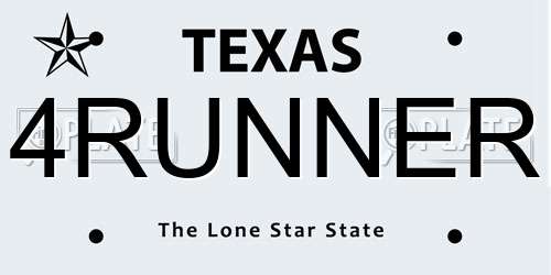 4RUNNER Texas License Plate