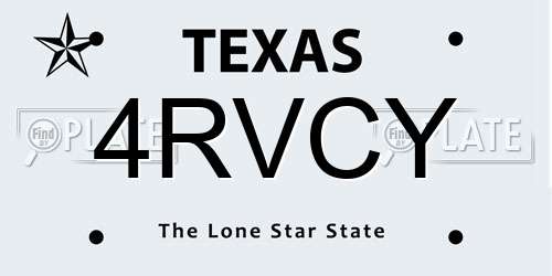 4RVCY Texas License Plate
