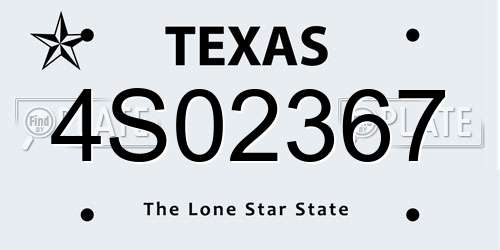 4S02367 Texas License Plate