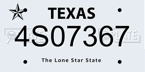 4S07367 Texas License Plate