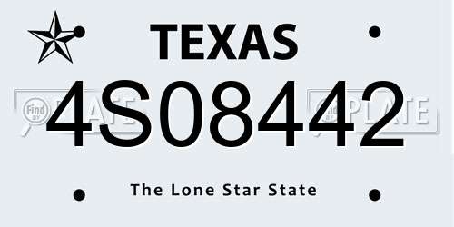 4S08442 Texas License Plate