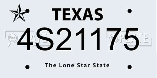 4S21175 Texas License Plate