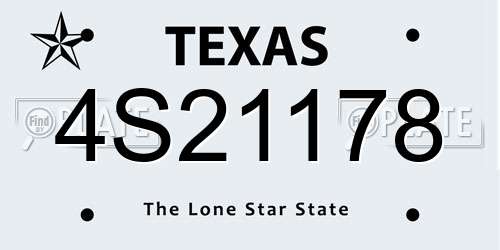 4S21178 Texas License Plate