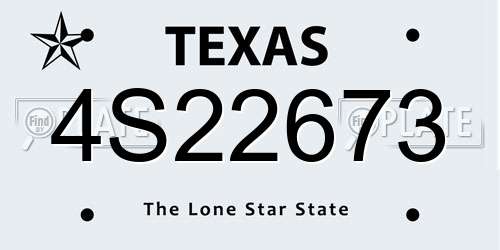 4S22673 Texas License Plate