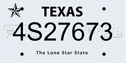 4S27673 Texas License Plate