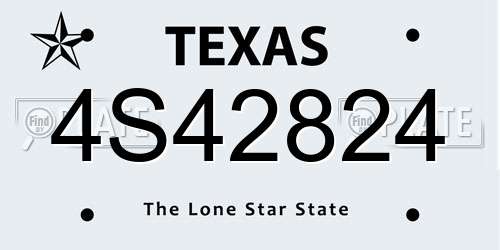 4S42824 Texas License Plate