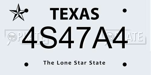 4S47A4 Texas License Plate