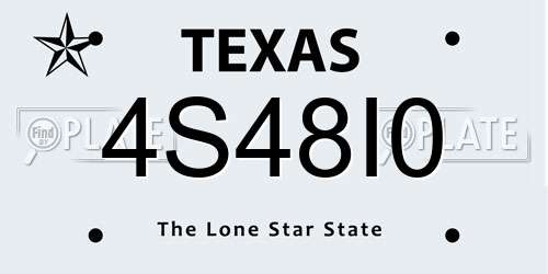 4S48I0 Texas License Plate
