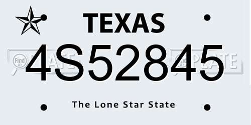 4S52845 Texas License Plate