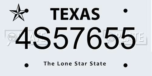 4S57655 Texas License Plate