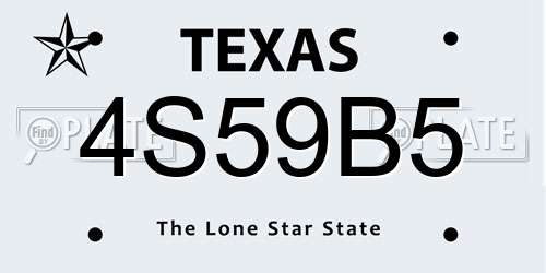 4S59B5 Texas License Plate