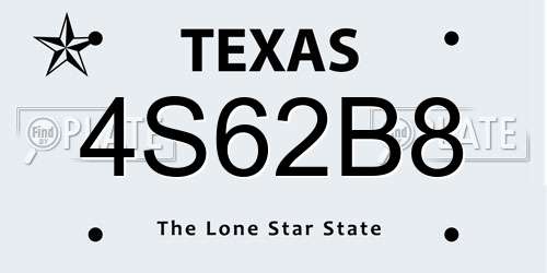 4S62B8 Texas License Plate