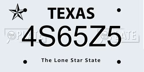 4S65Z5 Texas License Plate