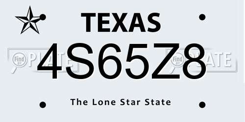 4S65Z8 Texas License Plate